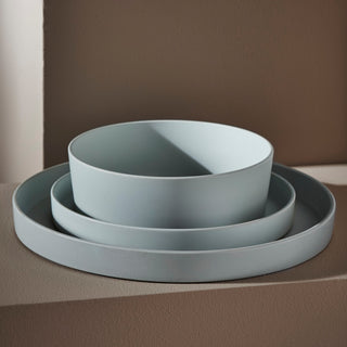 Stone by Mercer Project Modan Stoneware 24 Piece Dinnerware Set, Blue-Grey