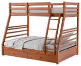 Bowery Hill Transitional Wood Twin over Full Bunk Bed in Oak
