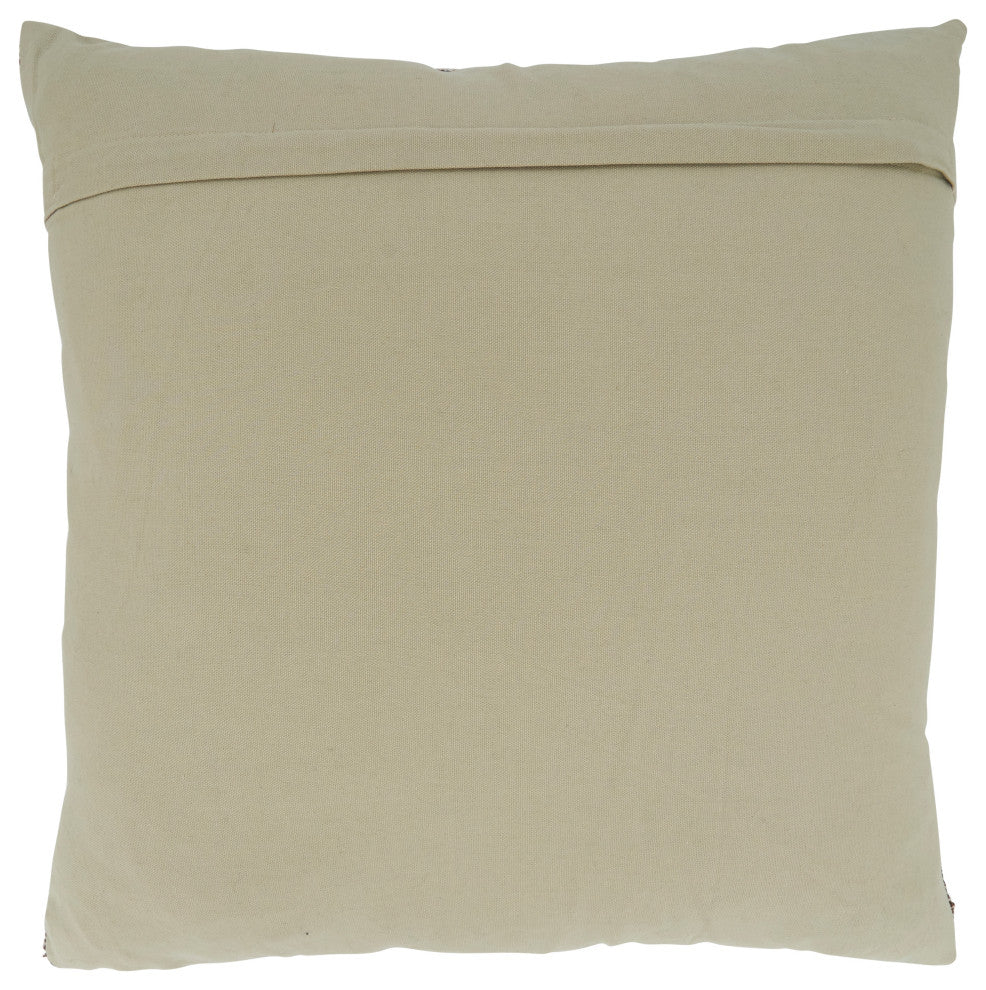 Throw Pillow With Striped Woven Design, 20"x20", Cover Only