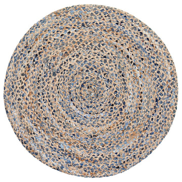 Anji Mountain Kerala Denim & Jute Area Rug, Round 6'' x 6''