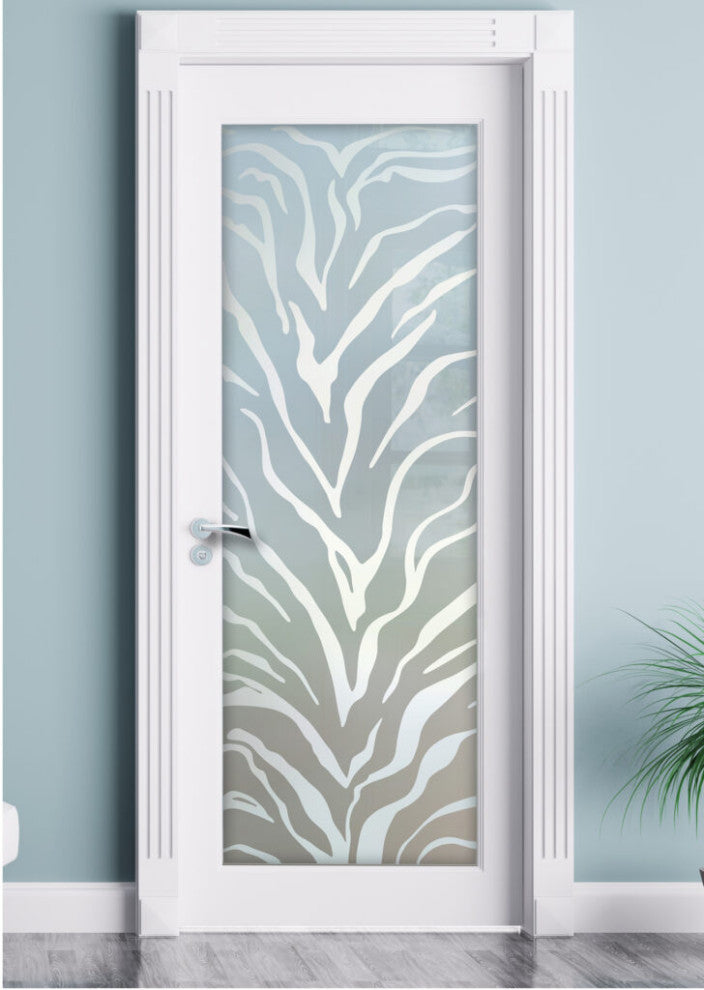 Interior Prehung Door or Interior Slab Door - Tiger Stripes - Primed - 30" x...