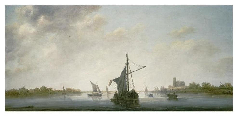 "A View of the Maas at Dordrecht" Digital Paper Print by Aelbert Cuyp, 38"x19"