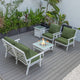 LeisureMod Walbrooke White Patio Conversation Set With Fire Pit, Green