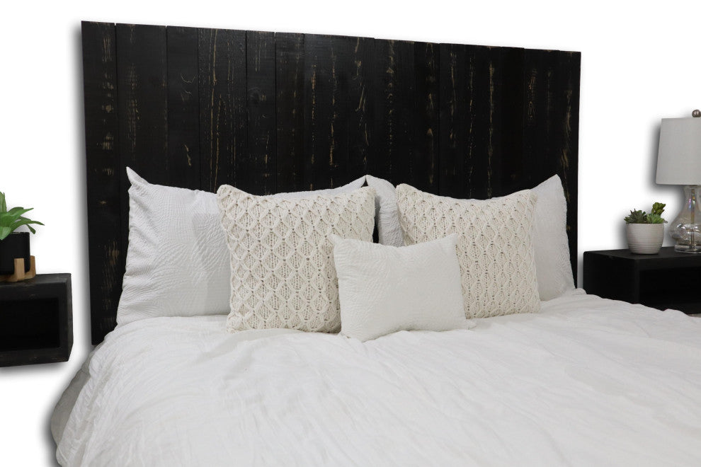 Handcrafted Headboard, Hanger Style, Black, King
