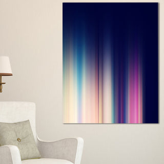 "Neon Blue Abstract Lines" Abstract Digital Art Canvas Print