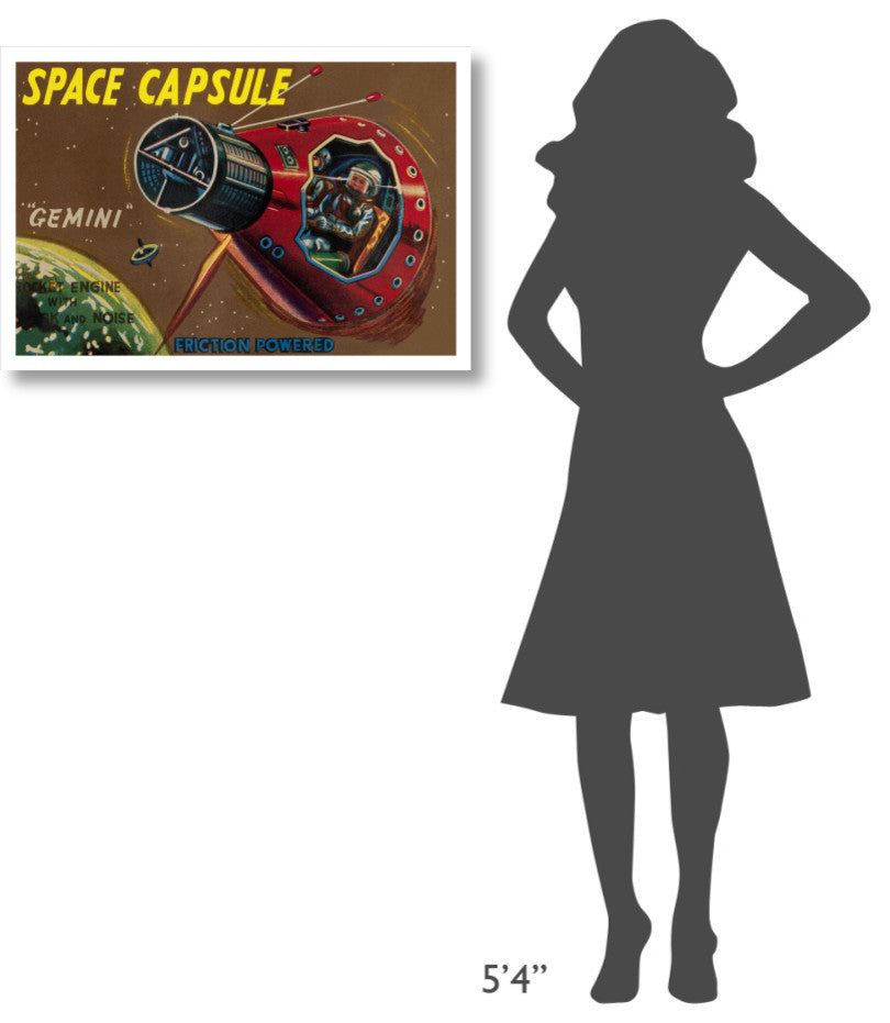"Space Capsule Gemini" Digital Paper Print by Retrorocket, 32"x22"