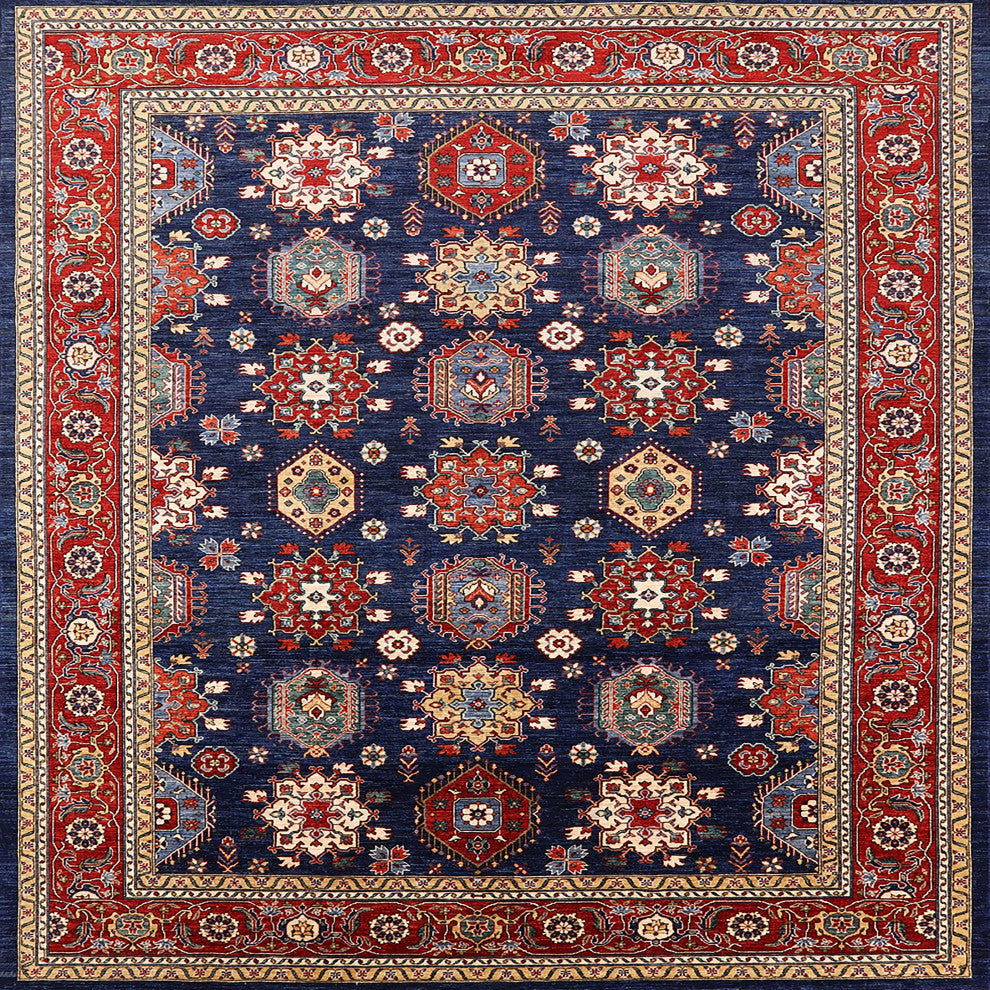 Ahgly Company Indoor Square Mid-Century Modern Area Rugs, 7' Square