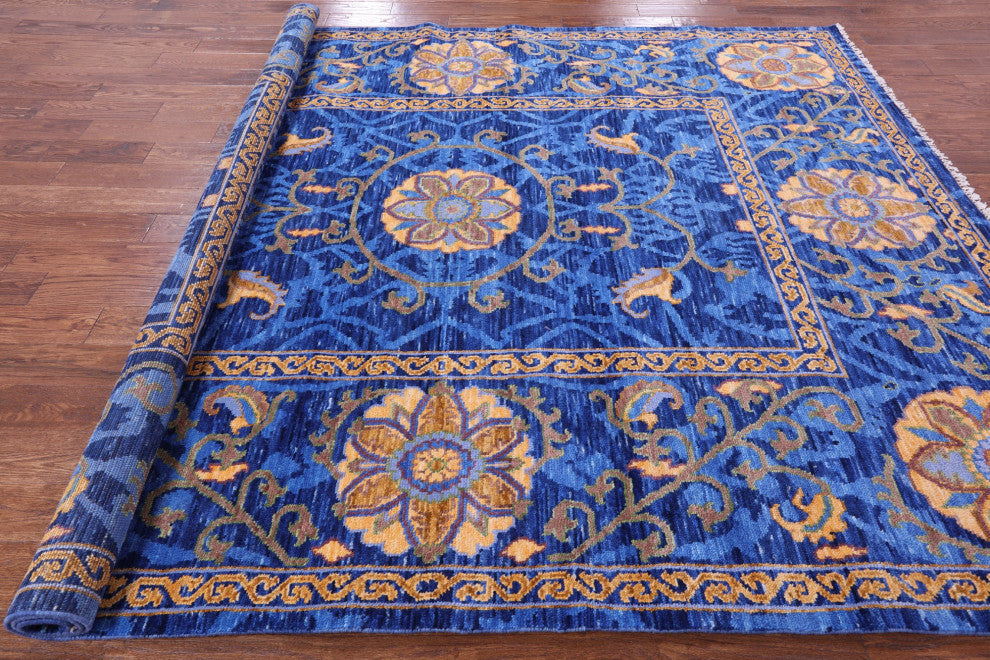 Handmade William Morris Wool Rug 8' 0" X 10' 0" - Q13677