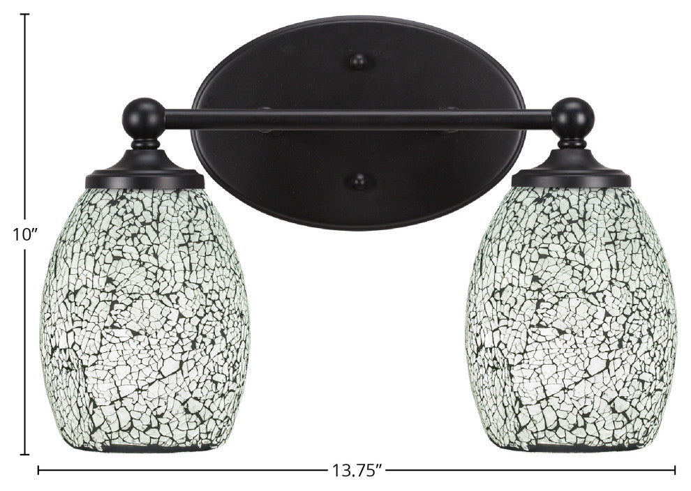 Capri 2-Light Bath Bar, Matte Black/Black Fusion