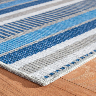Kit Kemp x Dash & Albert Always Greener Machine Washable Rug, Blue, 2' x 3'