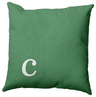 20"x20" Modern Monogram Decorative Throw Pillow, Sage