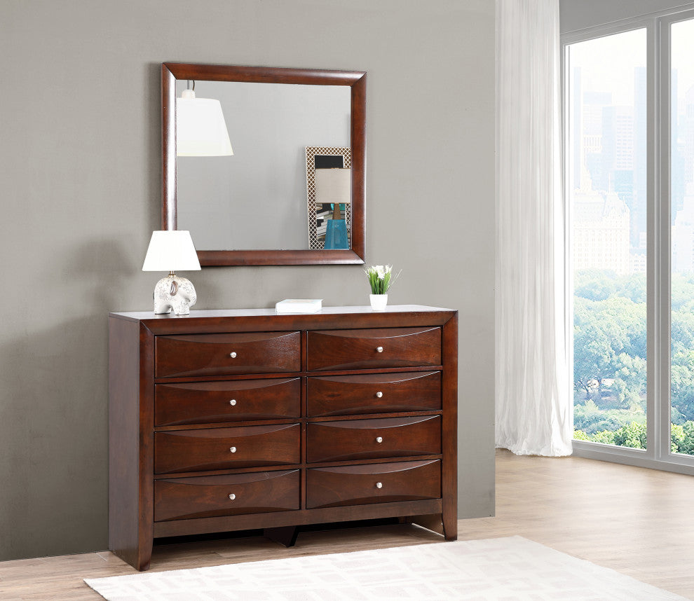 Marilla 35"x39"Modern Rectangle Framed Dresser Mirror, Cappuccino