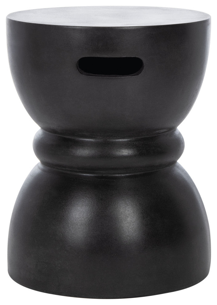 Safavieh Haruki Concrete Accent Stool, Black