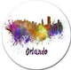 Orlando Skyline, Cityscape Disc Metal Artwork, 36"