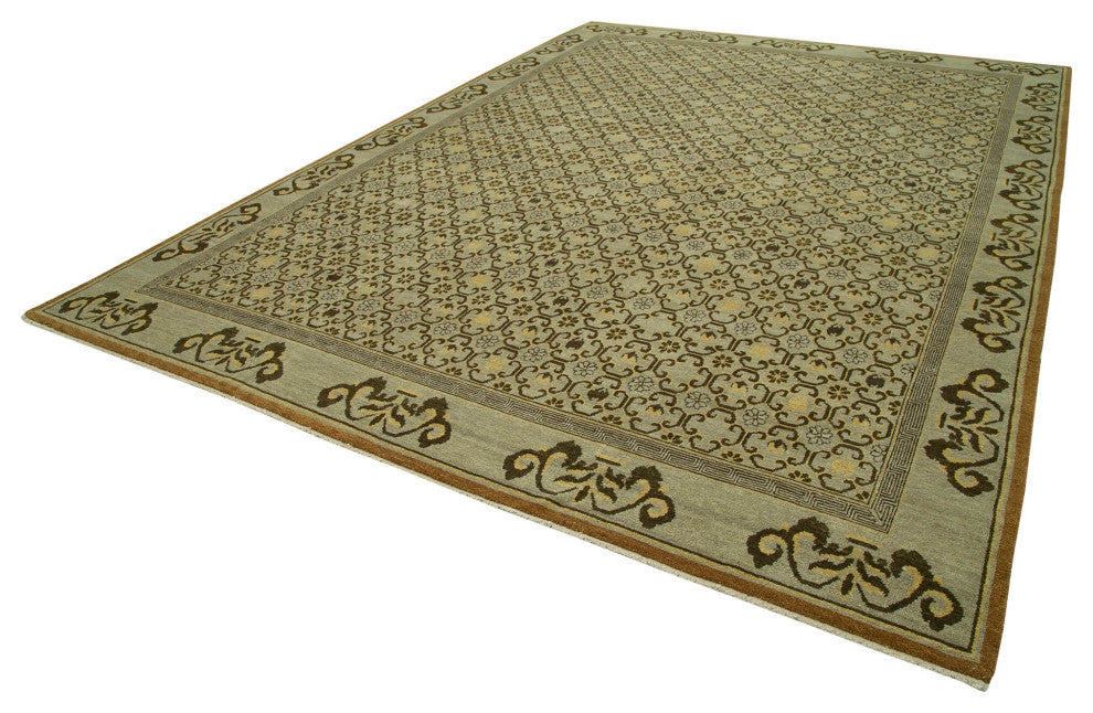 Rug N Carpet - Hand-Knotted Oriental 10' 0" x 13' 10" Wool Oushak Area Rug
