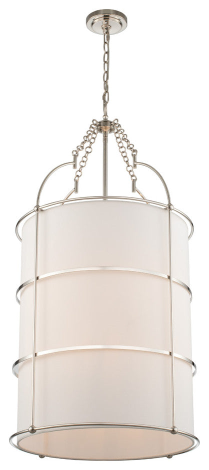 Carson 20x40" 8-Light Casual Luxury Pendant, Polished Nickel
