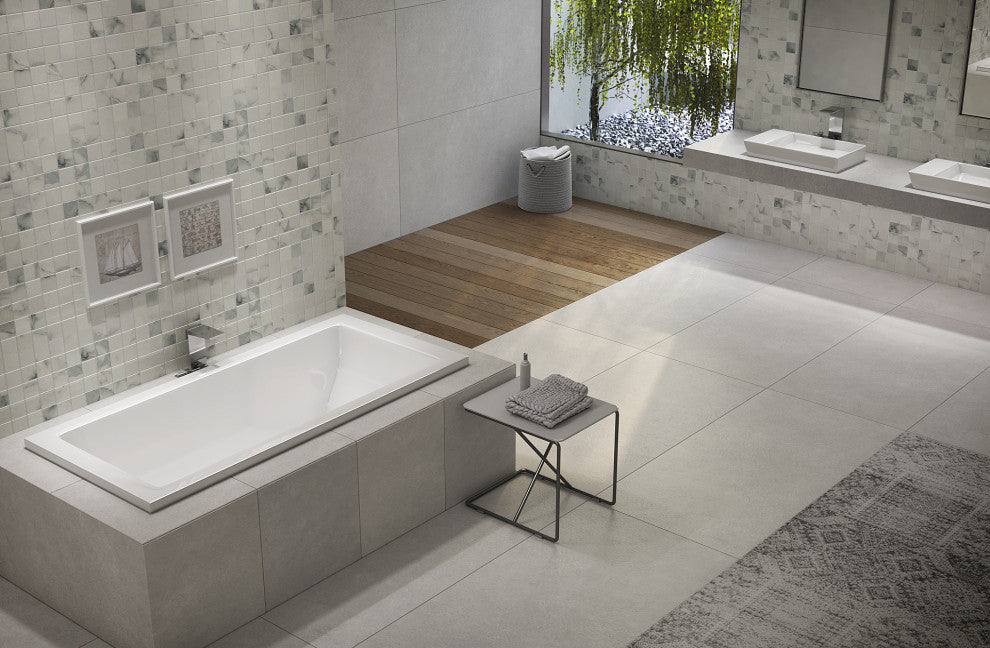 Malibu Venice Rectangle Whirlpool Bathtub 60x34x22 Biscuit