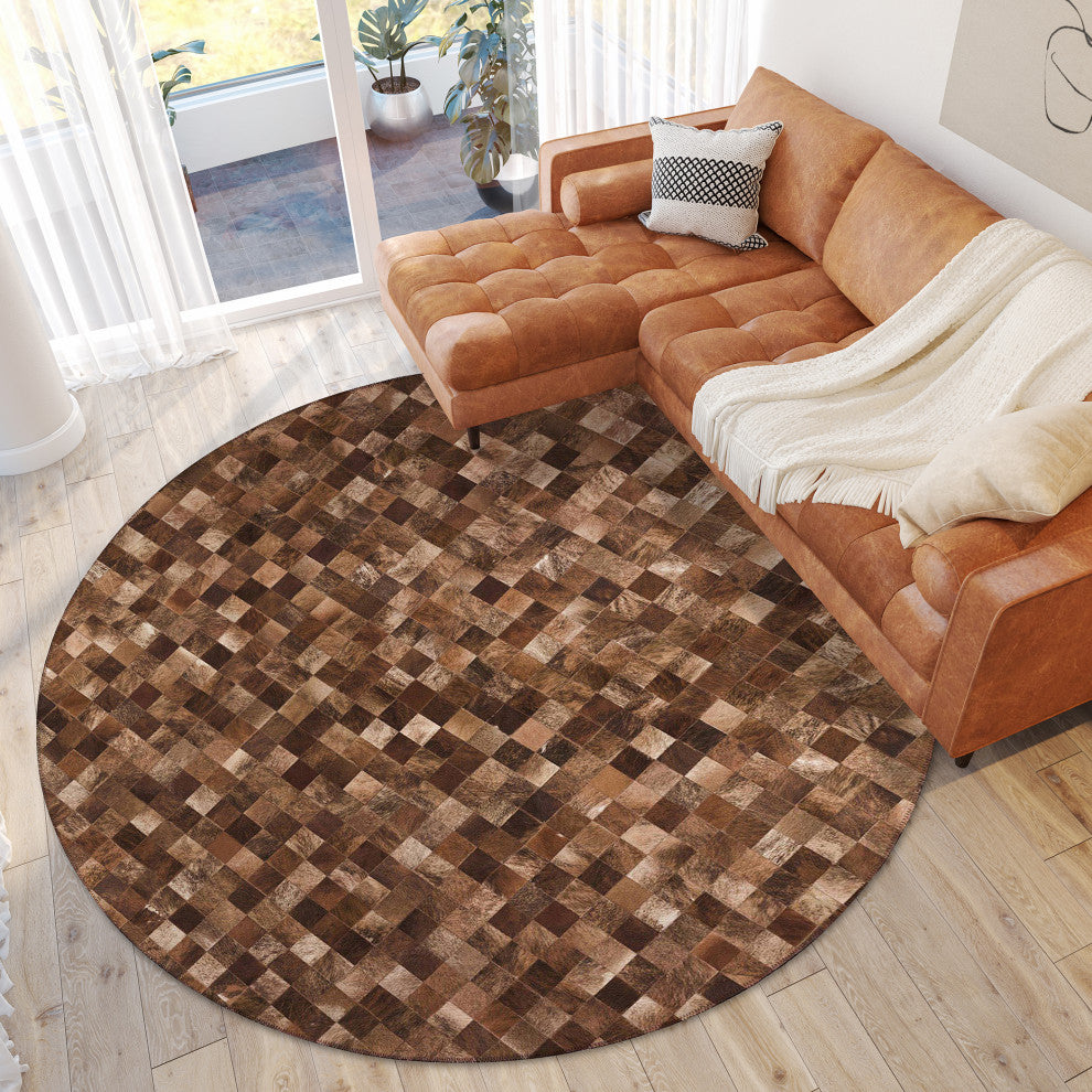 Indoor/Outdoor Stetson SS2 Bison Machine Washable 10' x 10' Round Rug