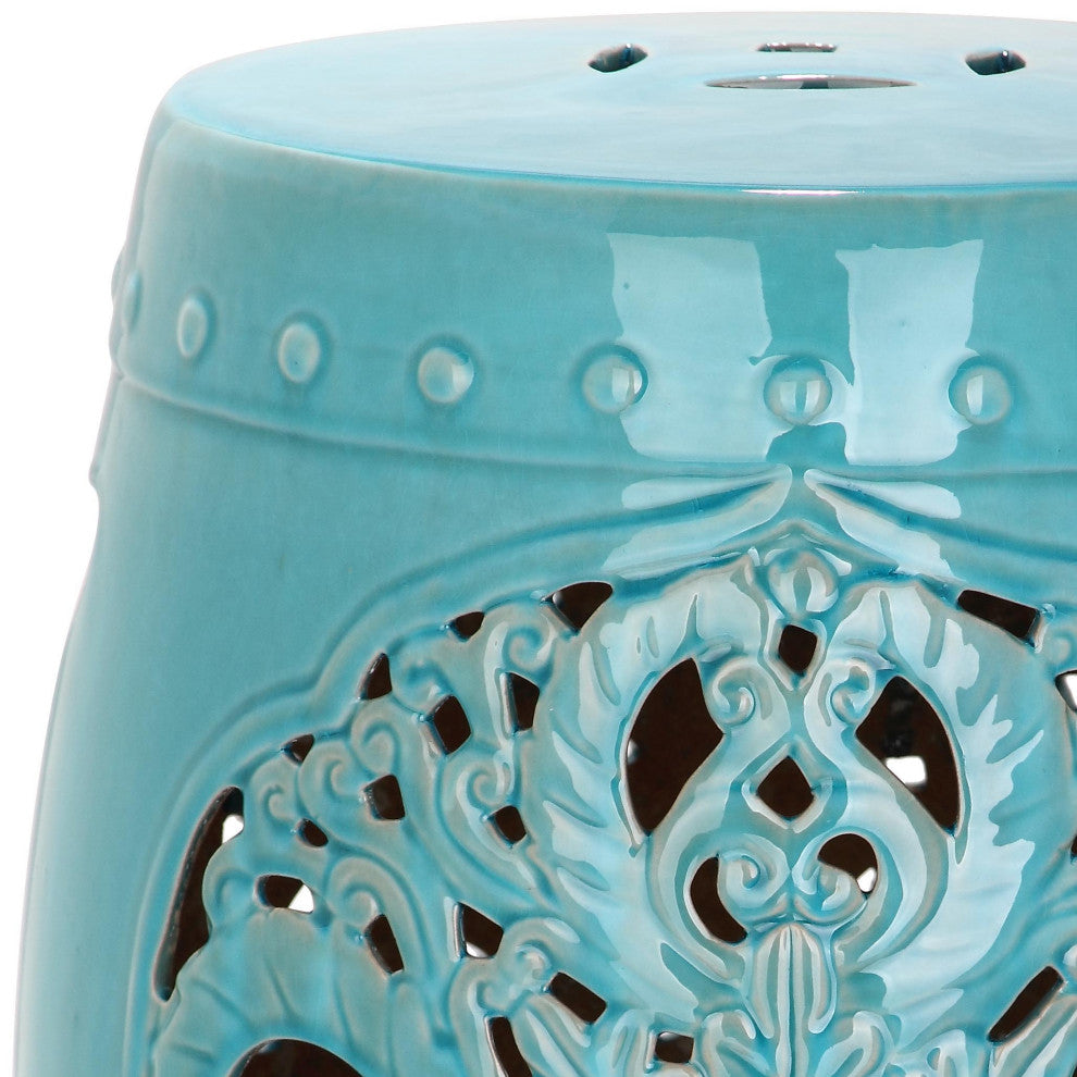 Safavieh Flora Garden Stool, Light Blue