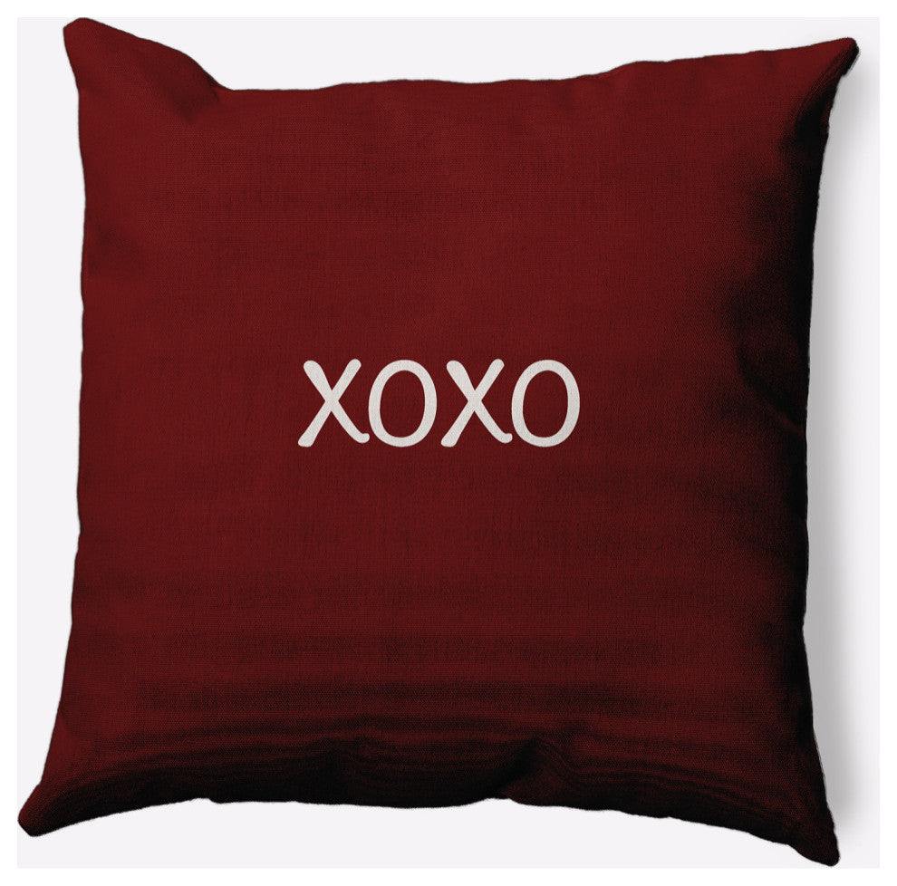 XOXO Valentines Decorative Throw Pillow, Maroon, 18"x18"
