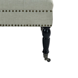 Beatrice 34 in.  Indoor Light Gray Finish Ottoman