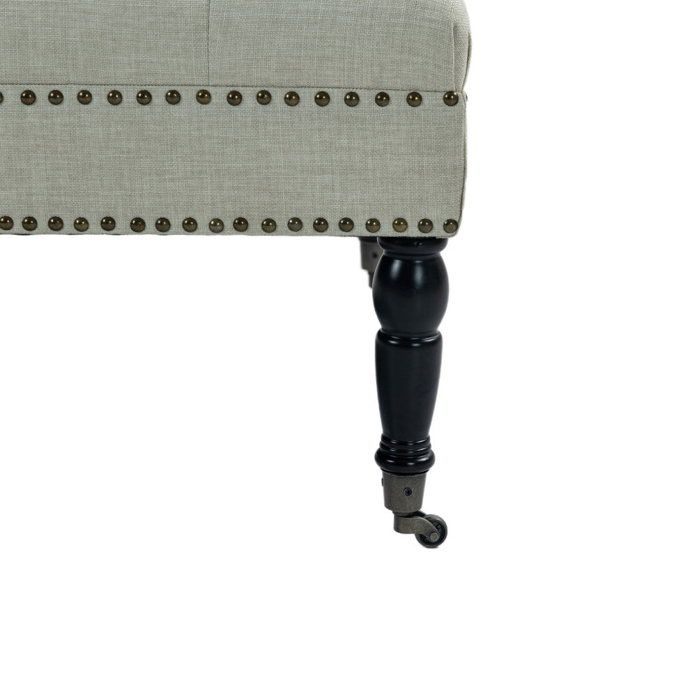 Beatrice 34 in.  Indoor Light Gray Finish Ottoman