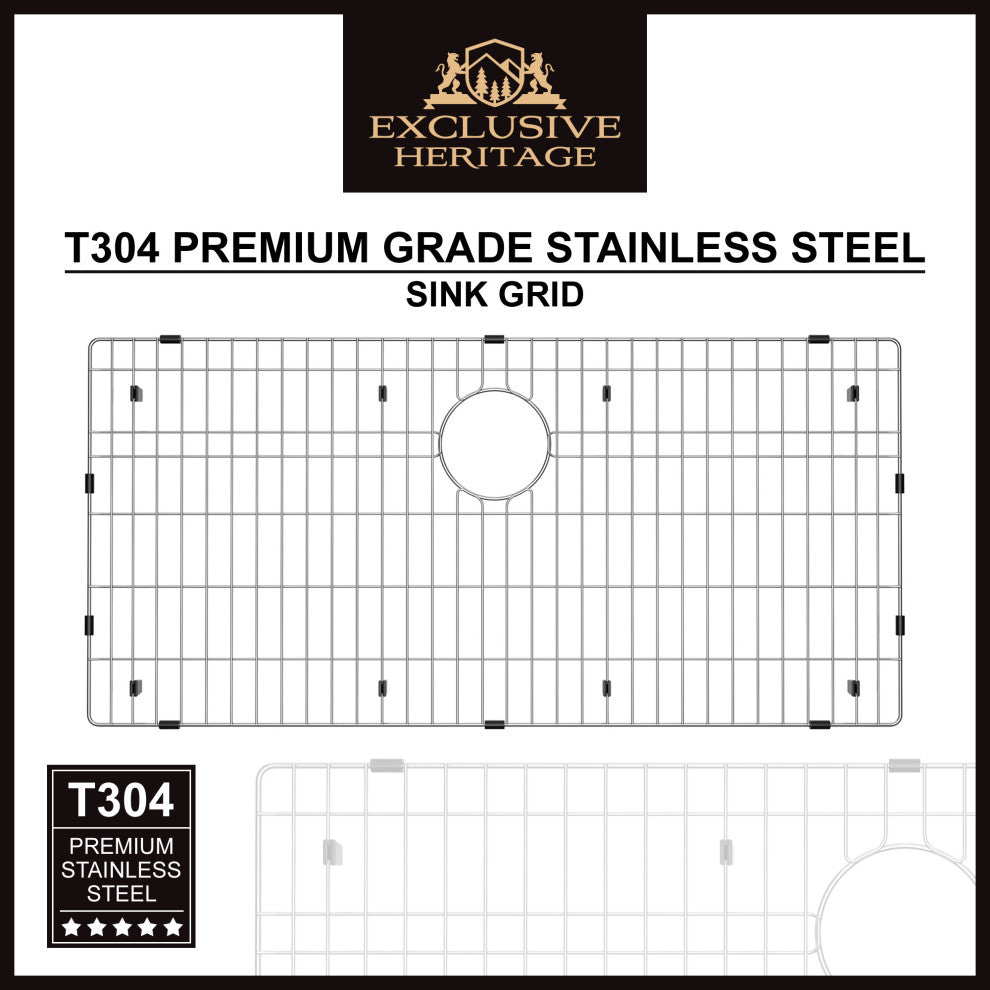 Exclusive Heritage 33"x22" Single Bowl Topmount Stainless Steel Kitchen Sink, With Strainer and Grid