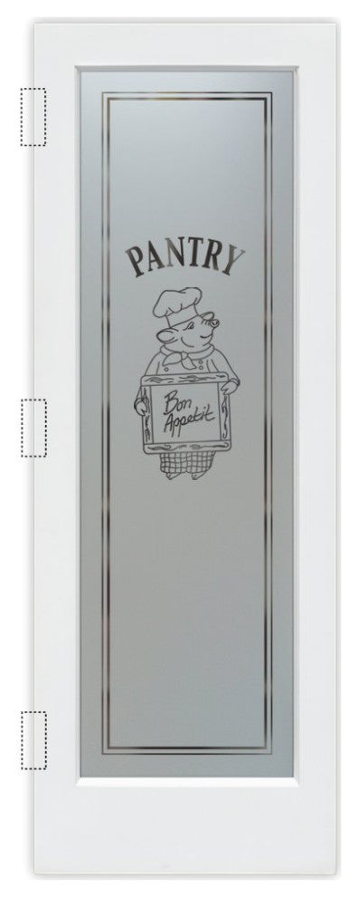 Pantry Door - Piggy Chef - Primed - 30" x 84" - Book/Slab Door