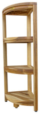 HomeRoots Teak Four Tier Corner Shelf, Natural Finish