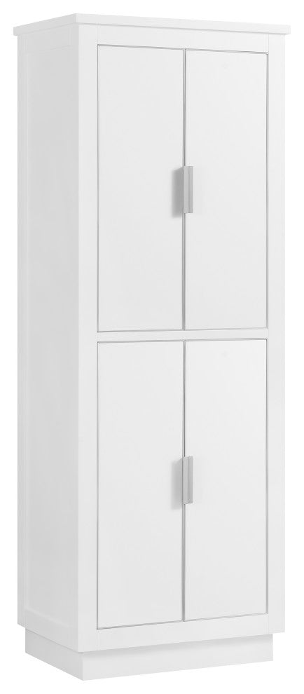 Avanity 24" Linen Tower for Allie/Austen, White, Brushed Silver