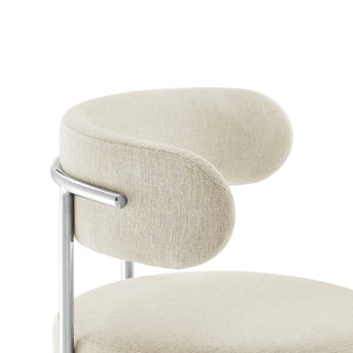 Albie Fabric Counter Stools - Set of 2 - Beige Silver