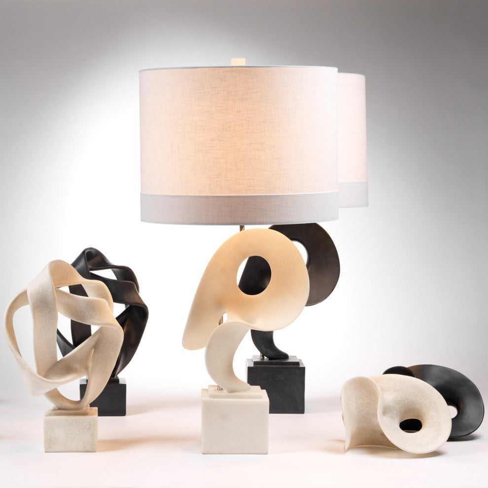 Organic Shape Abstract Free Form Table Lamp Figural Modern Off White S