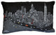 25" Black Chicago Nighttime Skyline Lumbar Decorative Pillow