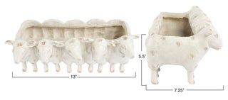 Resin Sheep Planter, Cream