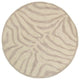 3' Round Taupe Zebra Pattern Area Rug
