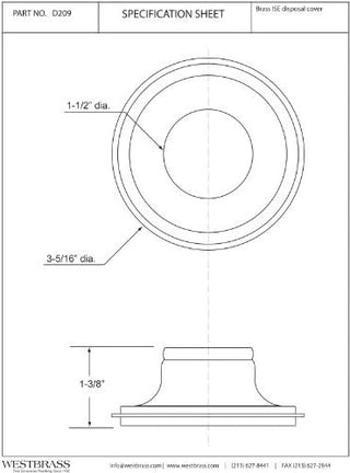 InSinkErator Style Brass Disposal Stopper for Garbage Disposal, Polished Brass,