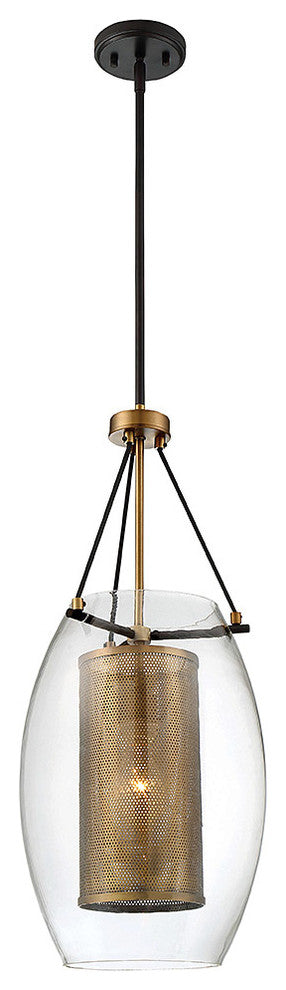 Savoy House Dunbar 1-Light Pendant, Warm Brass/Bronze Accents, 7-9063-1-95