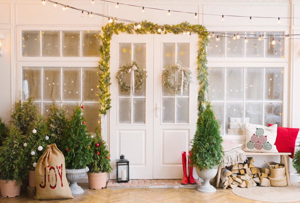 Fancy Ornament Stack Indoor/Outdoor Throw Pillow, Forest Green, 18"x18"