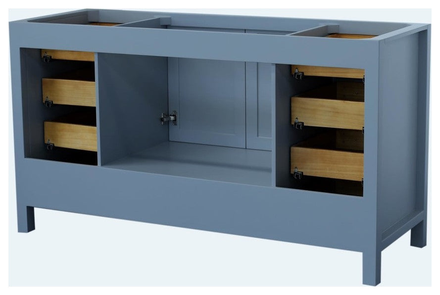 Ariel Cambridge 60" Base Cabinet, Gray, Single Sink Base Cabinet