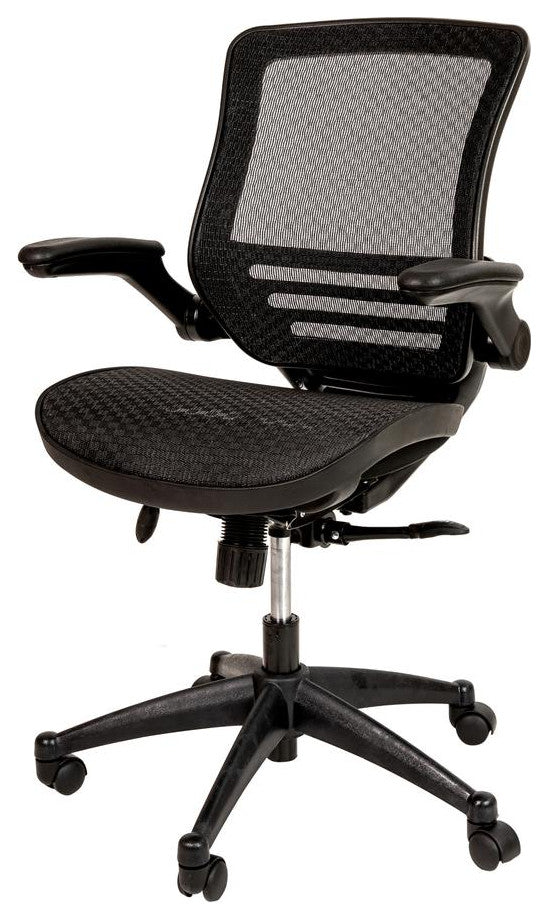 Mid-Back Transparent Black Mesh Executive Swivel Office Chair with Black Frame