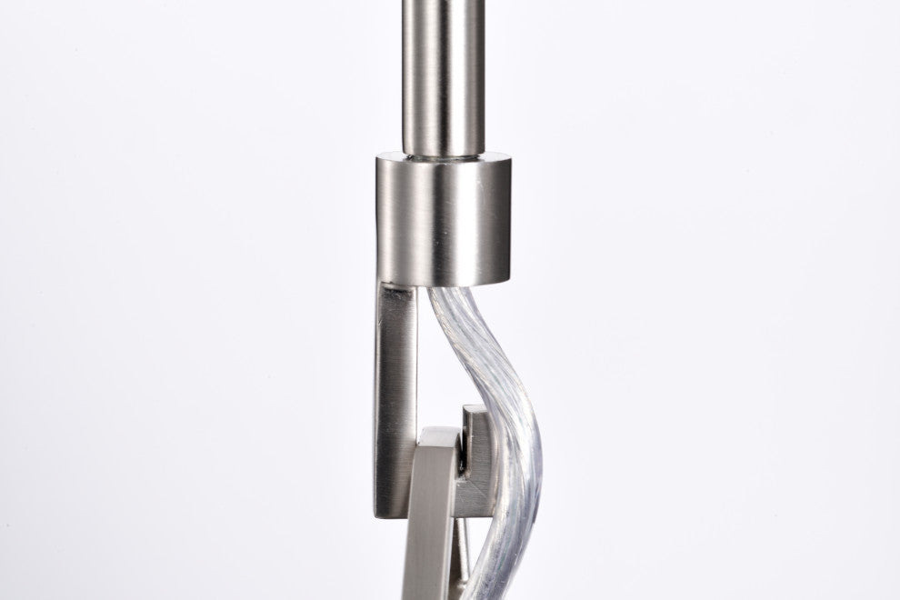 1-Light Brushed Nickel Mini Pendant With Clear Cone Glass Shade