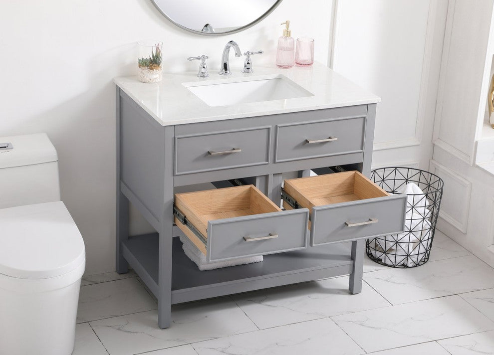 Home Living 36" Single Bathroom Vanity, Gray