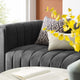 Tufted Sofa, Fabric, Dark Gray, Modern, Living Lounge Hotel Hospitality