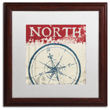 'Nautical I Red' Matted Framed Canvas Art by Wellington Studio