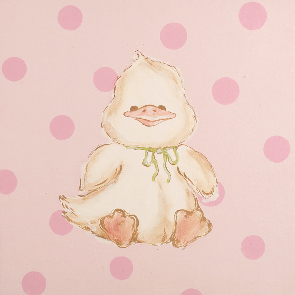 "Snuggly Duck" by Reesa Qualia Painting Print Wrapped Canvas, 24x24