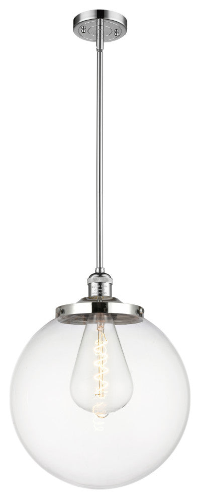 Beacon Pendant, Polished Chrome, Clear