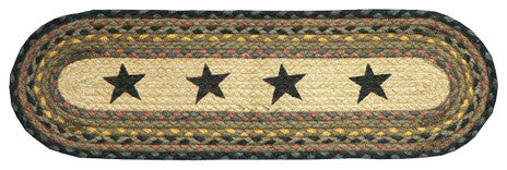Stblack Stars Oval Stair Tread, 27"x8.25"