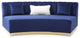 Brentwood 89 in. W Armless Velvet Curved Sofa, Blue