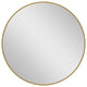 1.57" Wx31.5" H Round Framed Wall Mounted Bathroom Vanity Mirror, Brushed Gold