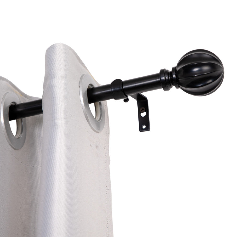UTOPIA ALLEY 3/4 Inch Curtain Rod - Curtain Rods For Windows 48 to 86 Inch, Black